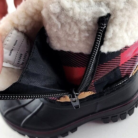 Hot Paws Kids Red Plaid Snow Boots Waterproof Insulated -30C Reflective Size 6 - Picture 7 of 16